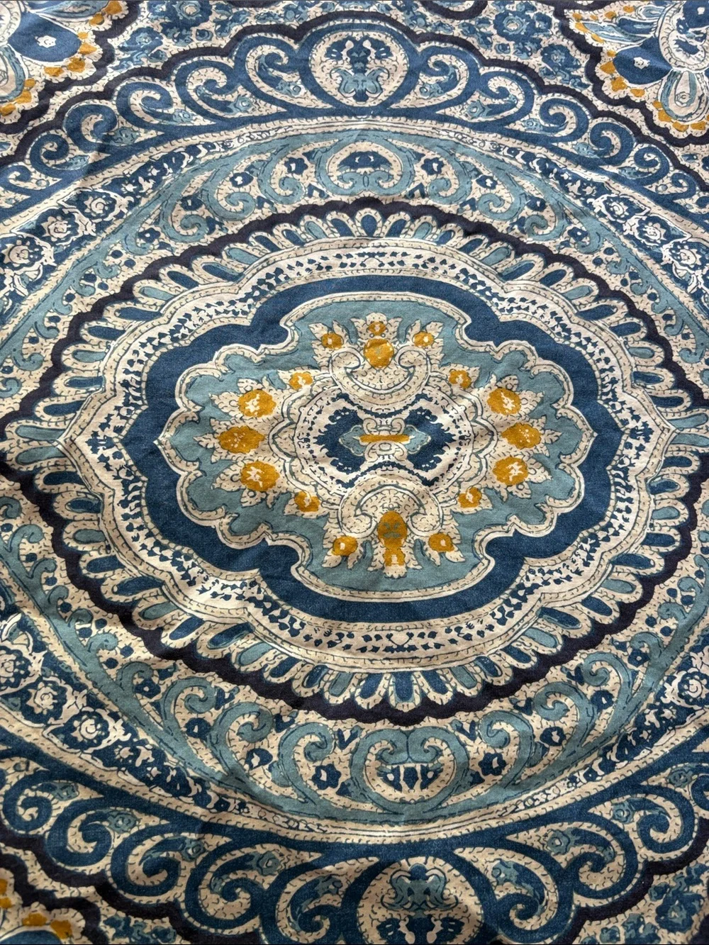 Pottery Barn Paisley Duvet Set with Vintage Hand-Embroidered Shams